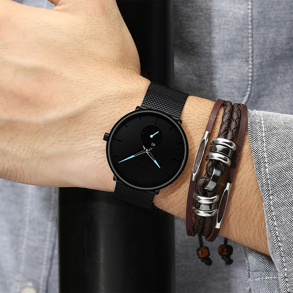 Thumbnail: CRRJU Fashion Mens Watches Top Brand Luxury Quartz Watch Men Casual Slim Mesh