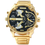 Thumbnail: Big Watch Men Luxury Golden Steel Watchband Men's Quartz Watches Dual Time Zone 