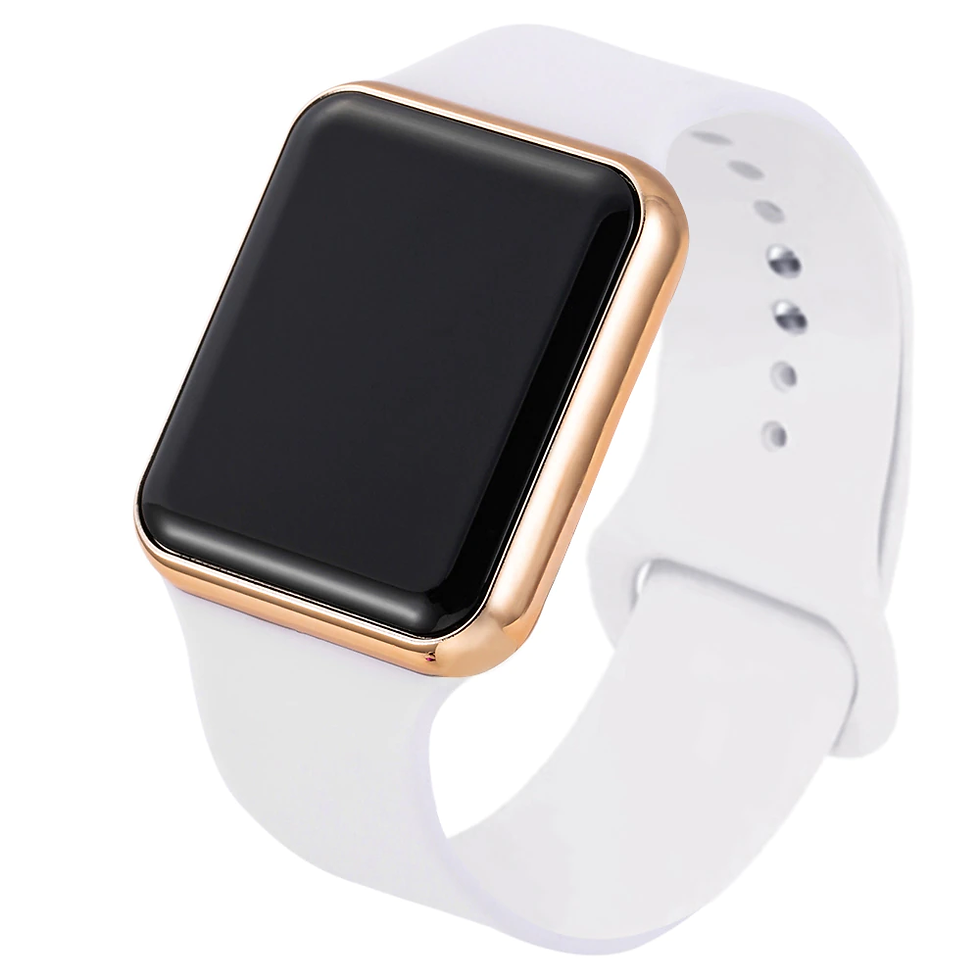 Thumbnail: Sport Digital Watch Women Men Square LED Watch Silicone Electronic Watch Women's