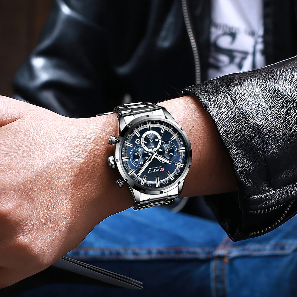 Miniatura: New CURREN Top Brand Luxury Fashion Mens Watches Stainless Steel Chronograph