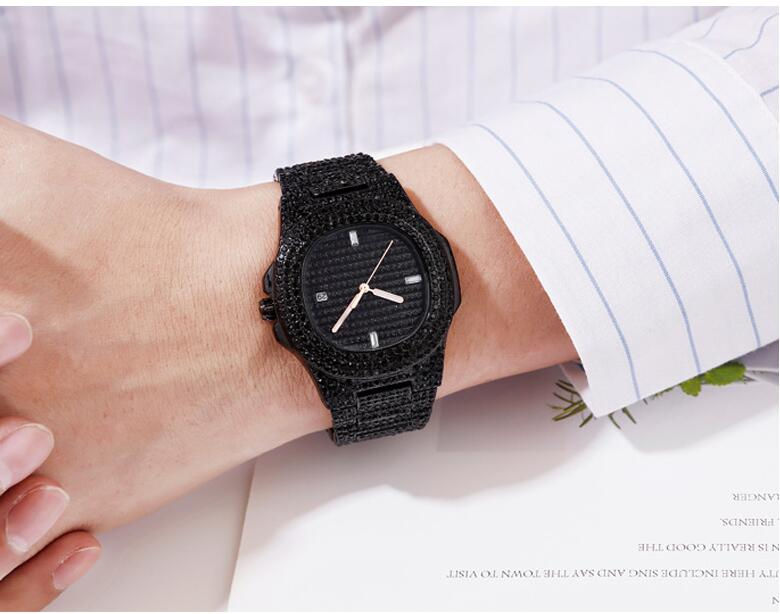 Miniatura: HIP HOP Gold Watch Men Diamond Men Watches Top Brand Luxury Iced Out Male Quartz