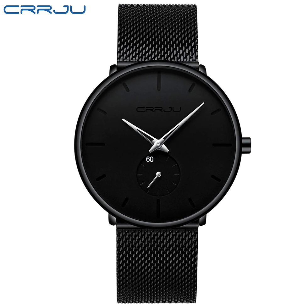 थंबनेल: CRRJU Fashion Mens Watches Top Brand Luxury Quartz Watch Men Casual Slim Mesh