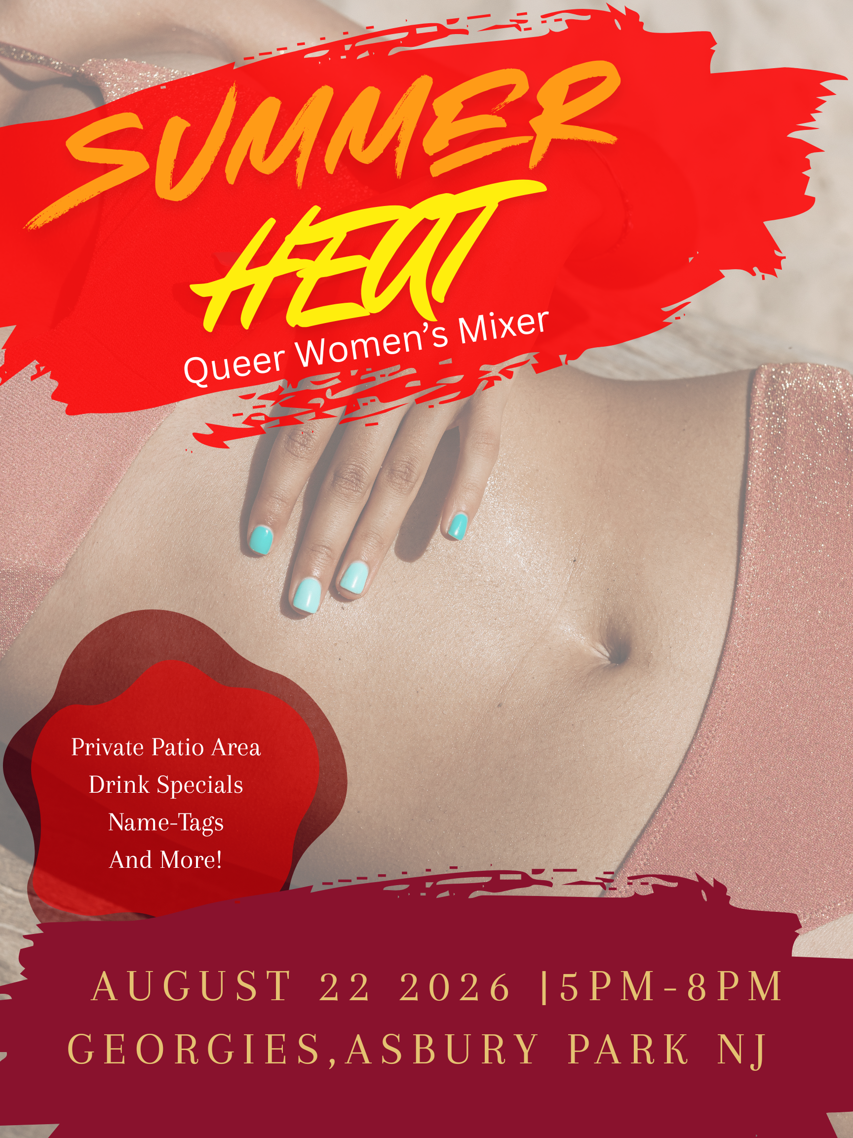 Warm summer heat graphic for Georgies event.