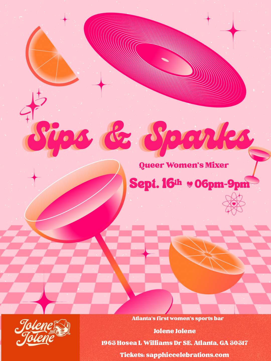 Sips and Sparks mixer graphic.