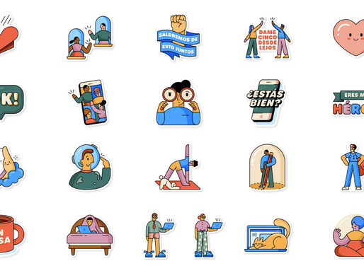 Lanza WhatsApp stickers de agradecimiento al personal médico.