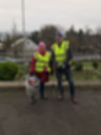 Two members litter picking