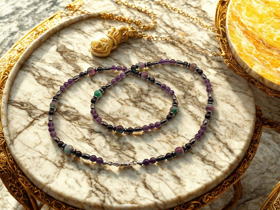 Miniatura: Colar de Ametista, Turmalina Negra e Prata (SPIRIT GUARD)