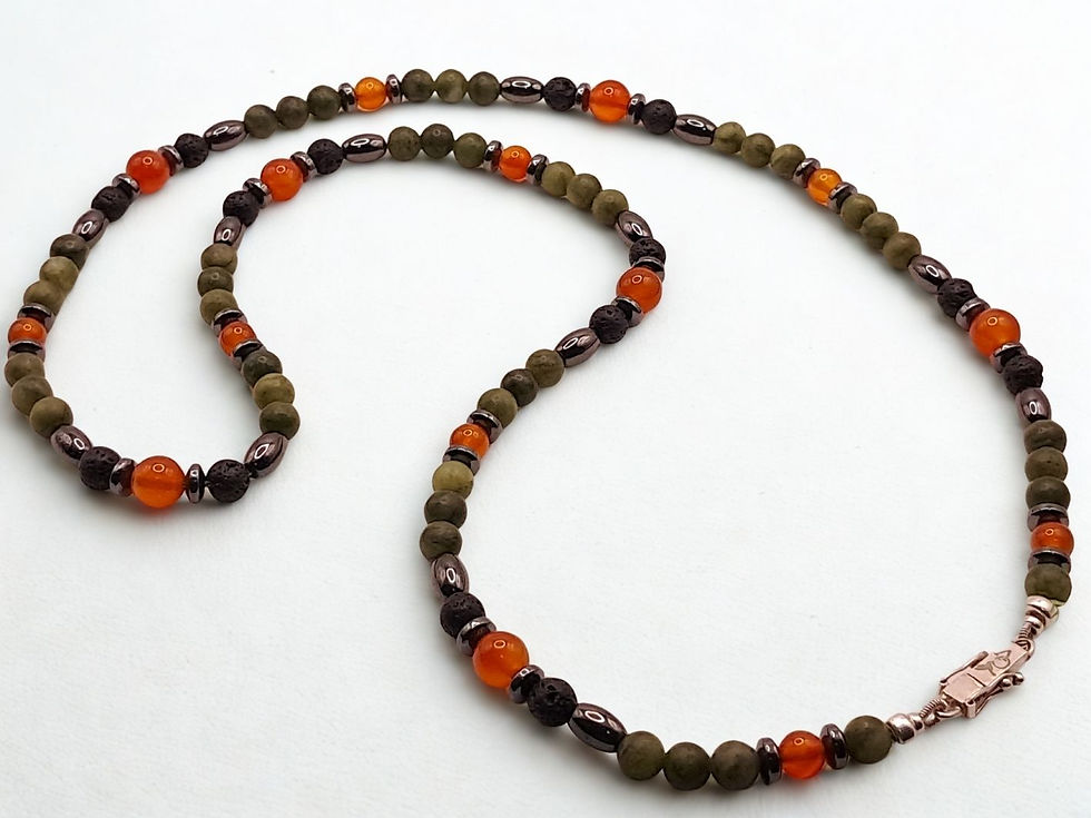 Miniatura: Colar de Cornalina, Serpentina e Prata (KUNDALINI FLAMMA)