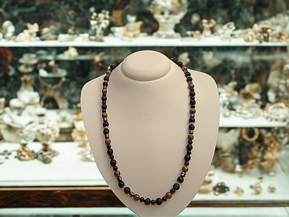 Miniatura: Colar de Jaspe Mariam, Ágata Negra e Prata (GAIA SHIELD)