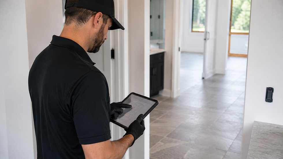 Contractor reviewing demo contractor documentation before a Central Oregon remodel job