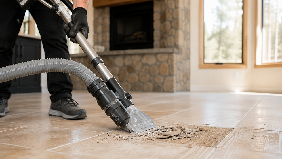 DustRam certified source-capture equipment removing tile dust-free