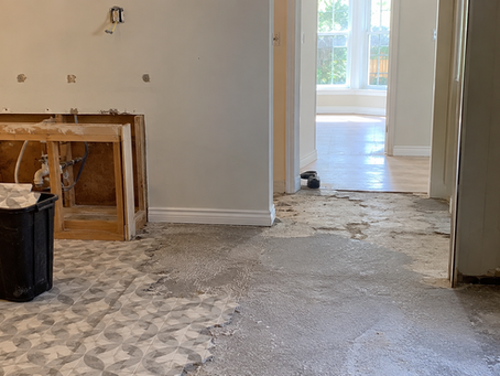 Light demolition services in progress inside a Central Oregon home before remodel