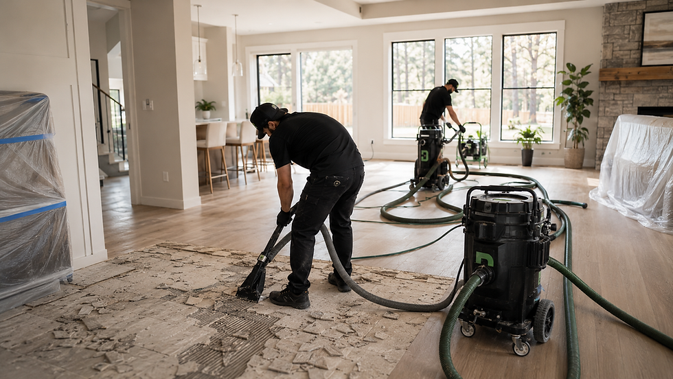 Dust-free remodeling in progress in a clean Central Oregon home interior