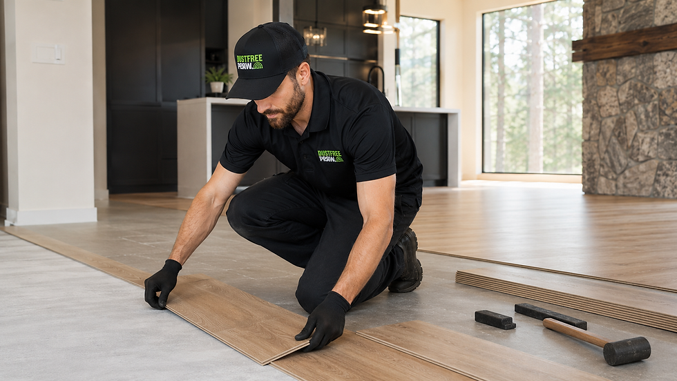 New flooring installation on clean subfloor same day after DustFree PNW dust-free tile removal, faster installs for flooring companies