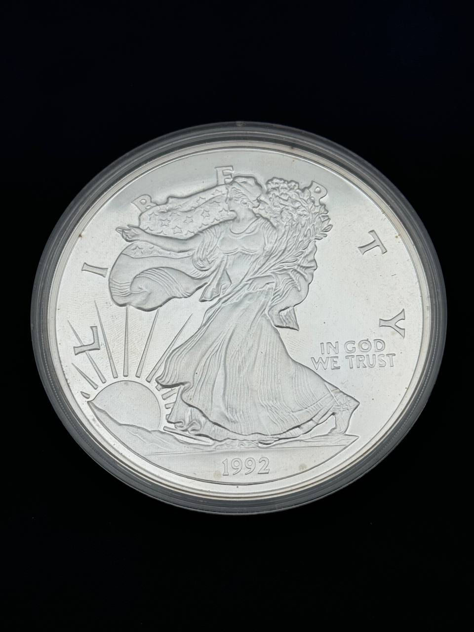 1992 One Half Pound American Eagle 8 Oz .999 Fine Silver Proof Round