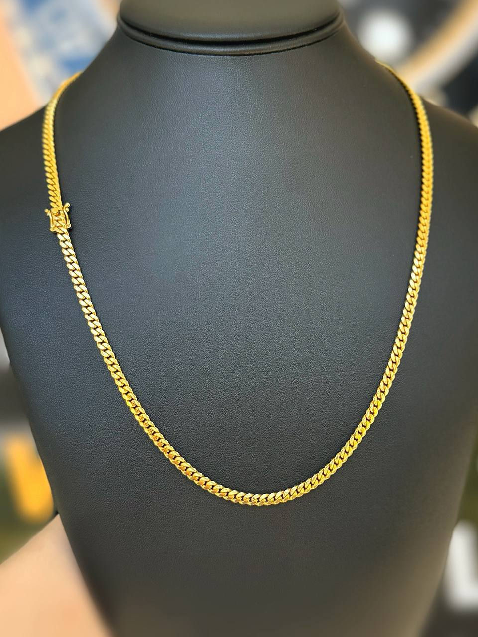 14k solid Yellow Gold brand New Cuban link 22” Chain necklace 29.9 grams 4mm