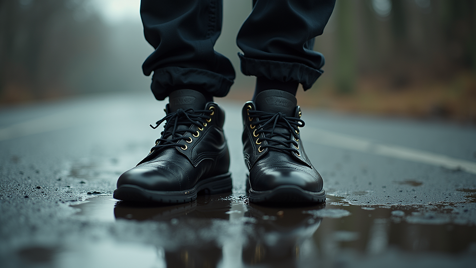 Close-up view of damp feet inside tight shoes