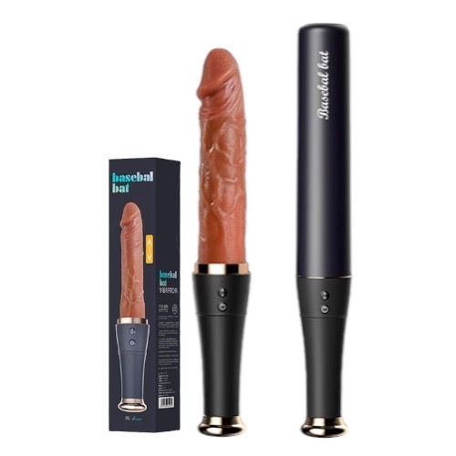 Dildo en forma de bate con efecto sube y baja con lengua incluida 