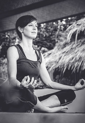 Photo of the yoga teacher at Lanta Yoga meditating. My Yoga Journey. Koh Lanta. Thailand