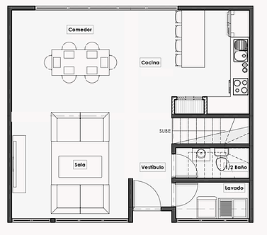 Distribución Azalea 3 hab 1er piso Francosta Livin