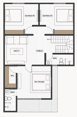 Distribución Azalea 4 hab 1er piso Francosta Livin
