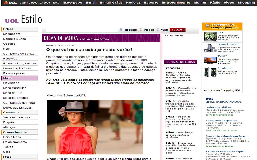 Dicas de Moda, no UOL Estilo