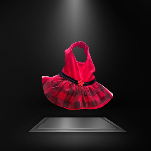 Chic Red Plaid Pup Dress | Pet Palace Ibg