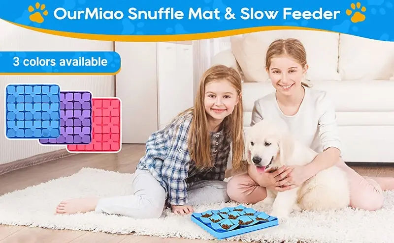 Thumbnail: Pet supplies Dog Food Slow Feeder comes in 3 colors blue, purple, pink