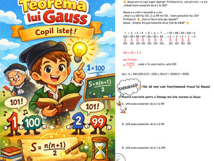 Teorema lui Gauss explicată pe înțelesul copiilor