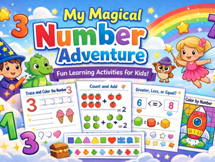 My Magical Number Adventure – A Fun and Engaging Preschool Math Workbook (Printable PDF)