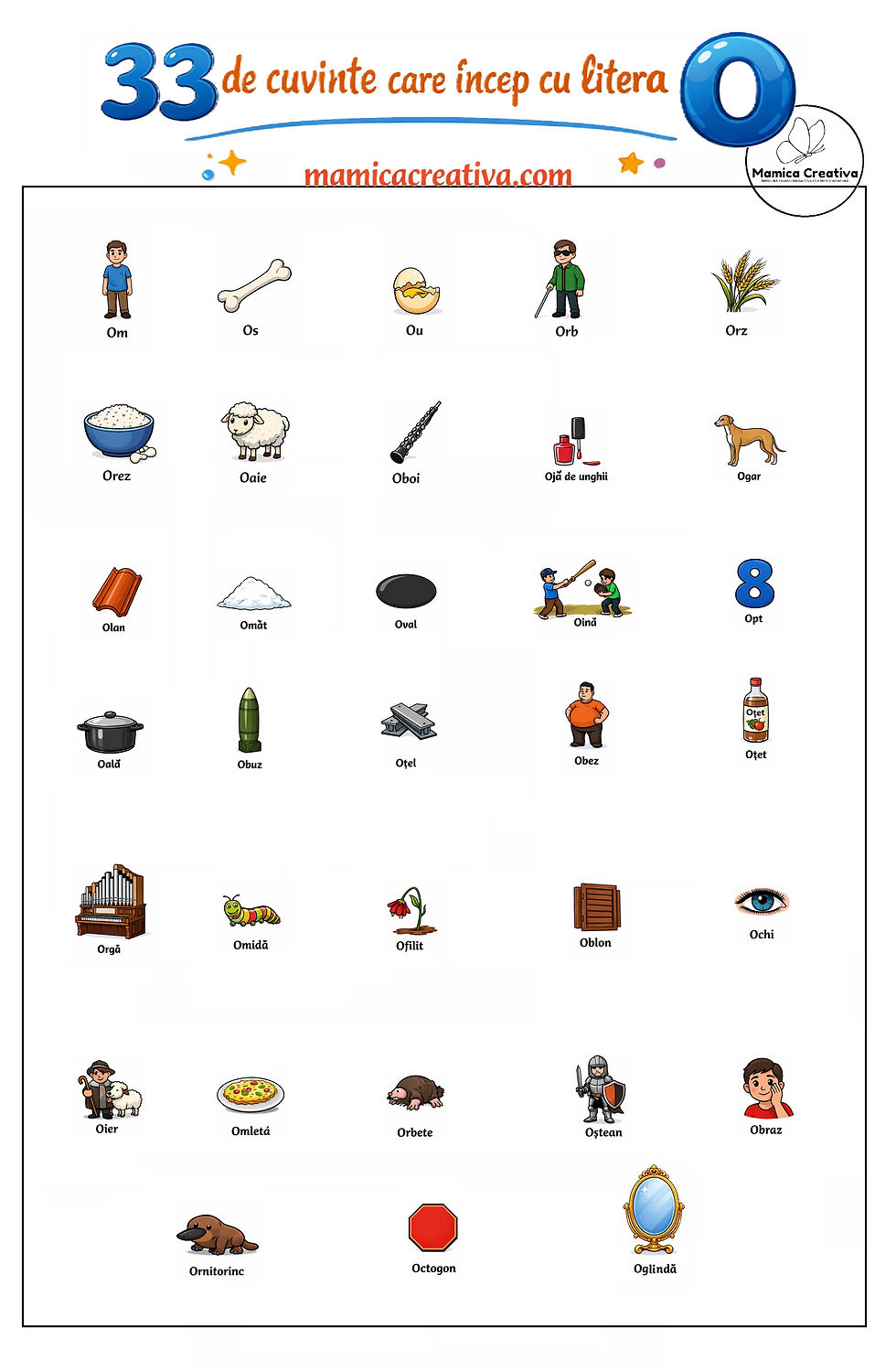33 de cuvinte cu litera O