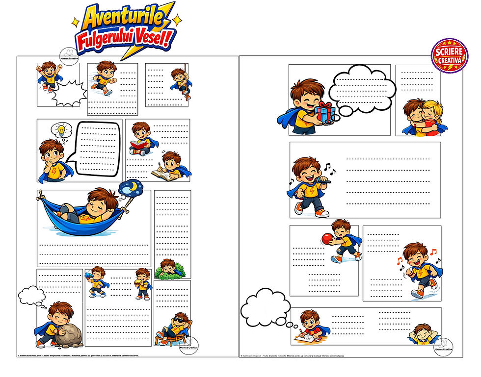 Scriere creativă: Aventurile Fulgerului Vesel