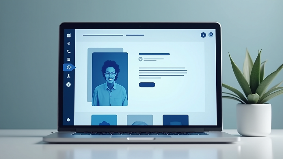 Visão ao nível dos olhos de uma tela de laptop mostrando uma interface de criação de catálogo de produtos