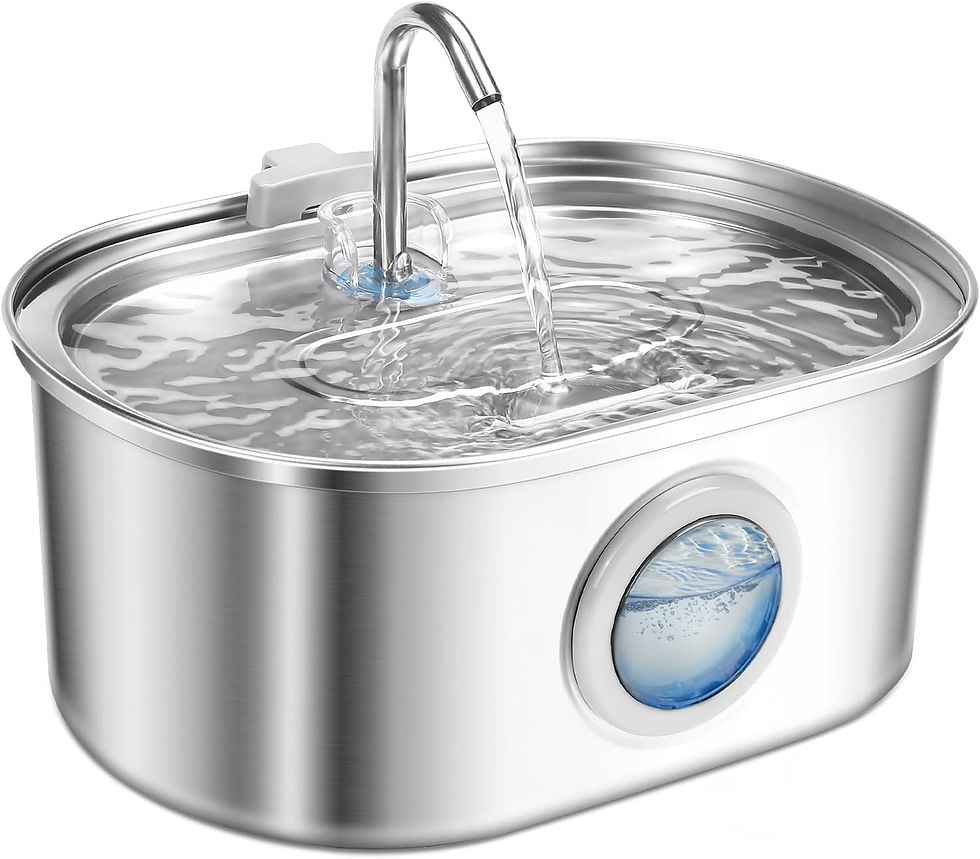 QingHong Cat Water Fountain, 3.2L Upgraded Stainless Steel Pet Water Fountain f