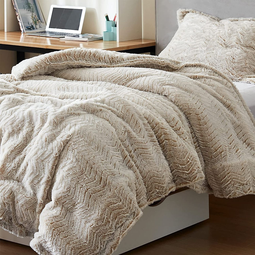 Peak of Cozy - Coma Inducer® Oversized Comforter Set - Chevron Frosted Taupe -