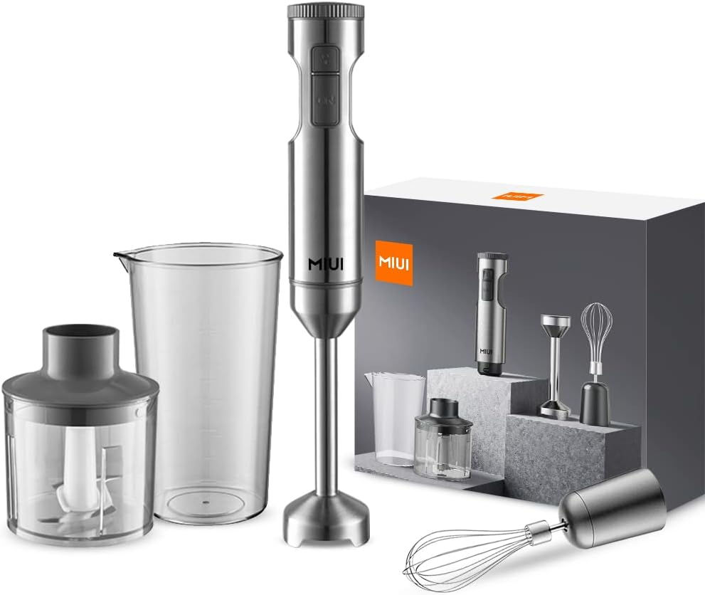 MIUI Hand Immersion Blender, Powerful 1000W 4-in-1, 9-Speed Immersion Multi-Pur