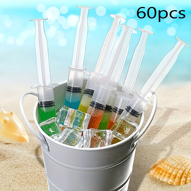 Unique Serve" 60-Piece Reusable Jelly Syringes With Caps - Durable Plastic