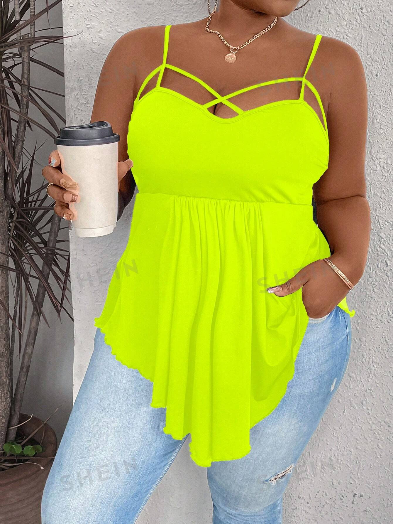 Solid Color Camisole Top And Camisole