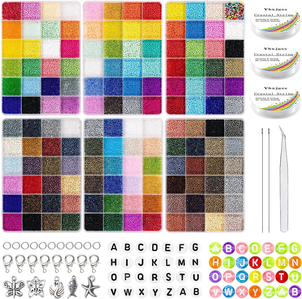 Ybxjges 64800Pcs 2mm Glass Seed Beads Bracelet Making Kit,Small Beads