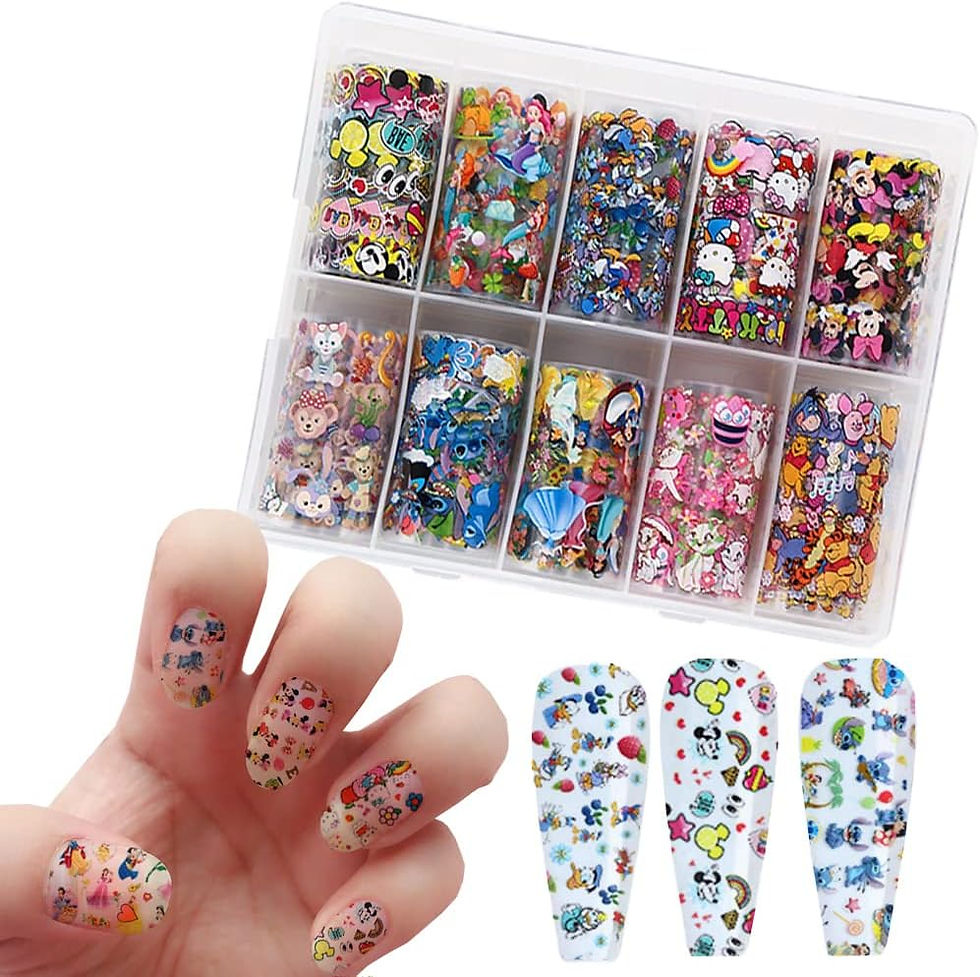 10 Rolls Cute Cartoon Nail Foil Transfer Stickers