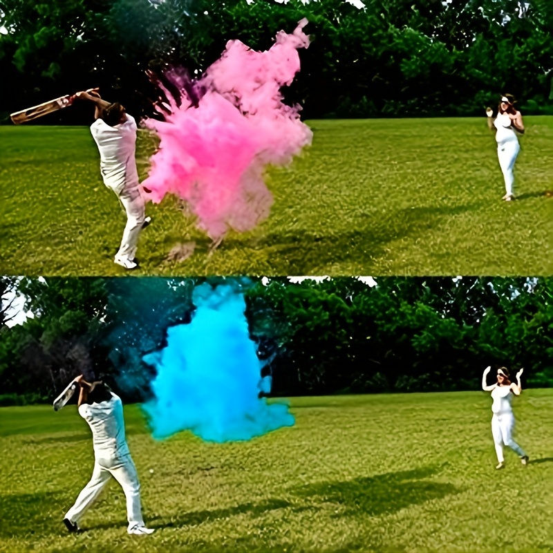 Set, Gender Reveal Party Baseball Set, Powder Filled Base Ball Game Kit, 2 Base