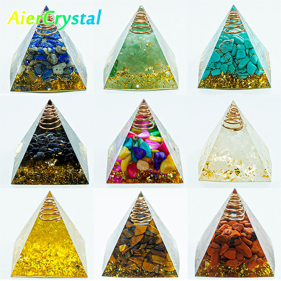 Energy Pyramid Orgonite Reiki Healing Natural Amethyst Quartz Crystal