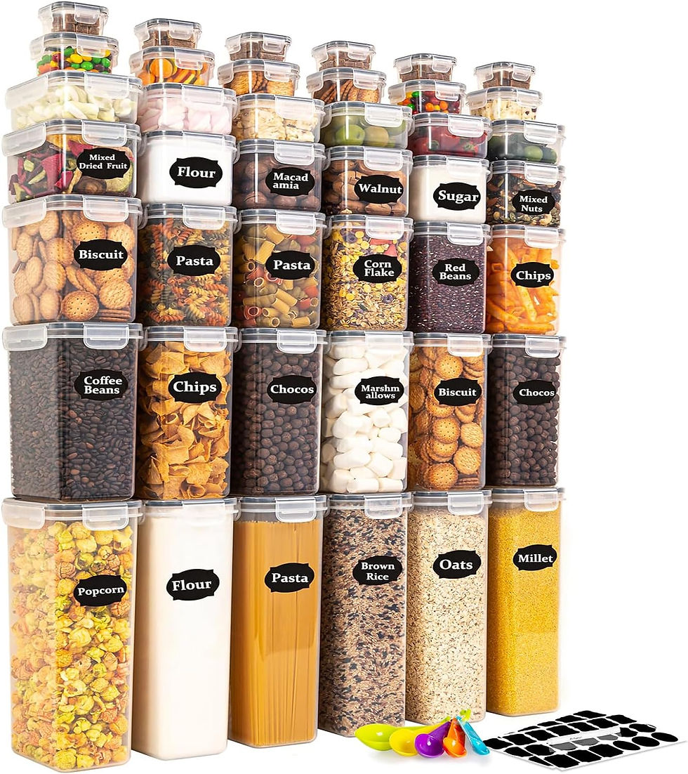 Feshory 30 Pack Airtight Food Storage Container Set -Pantry Storage Containers