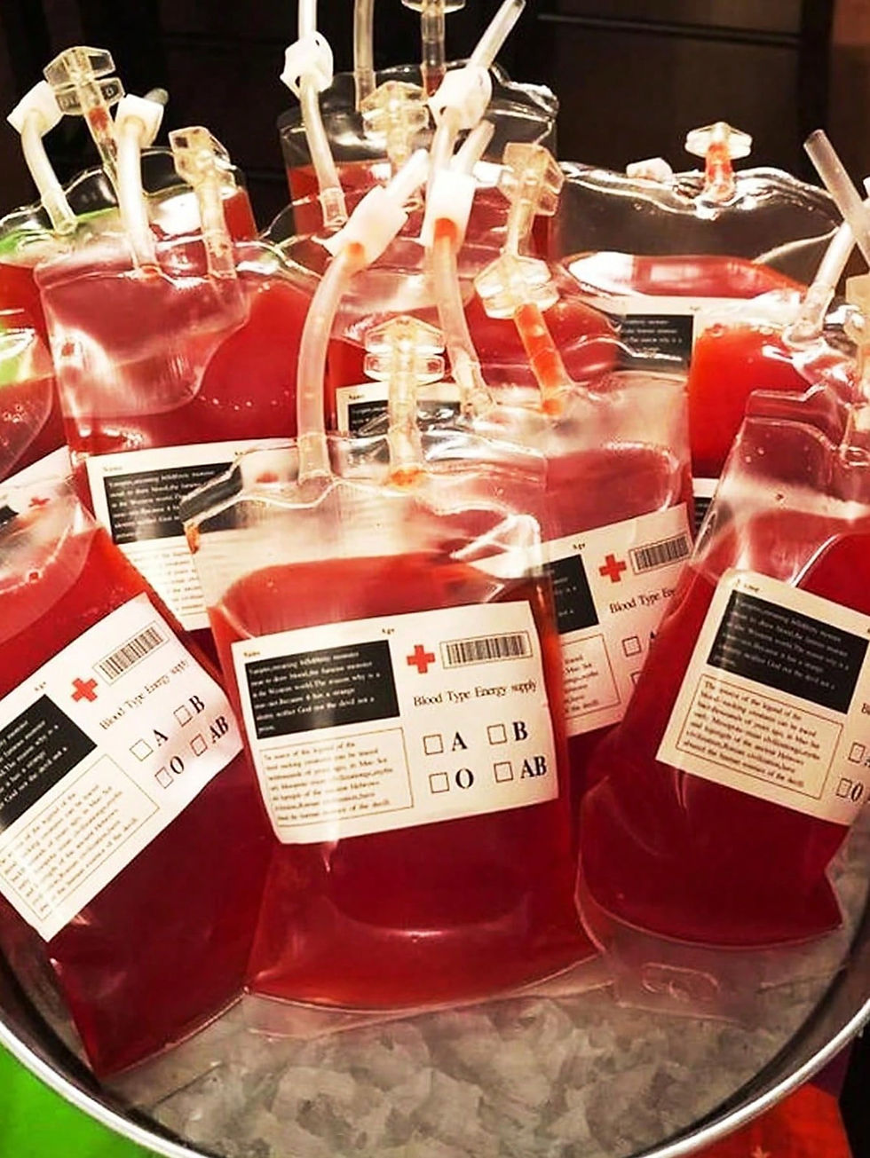Blood Bags For Drinks 10 IV Bags For Halloween Party Decoration Reusable