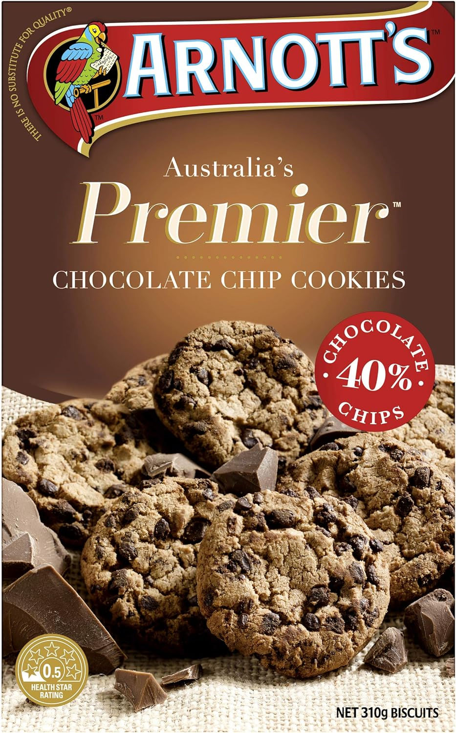 Arnott's Premier Chocolate Chip Cookies, 310 Grams