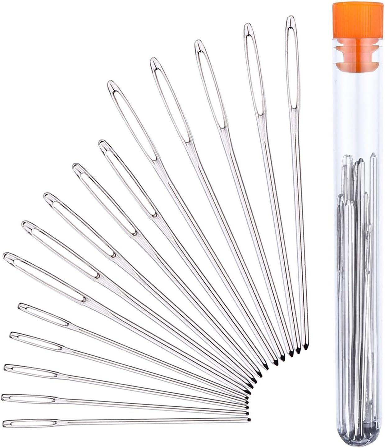 Cutelec Blunt Needles, Large-Eye Steel Yarn Knitting Needles