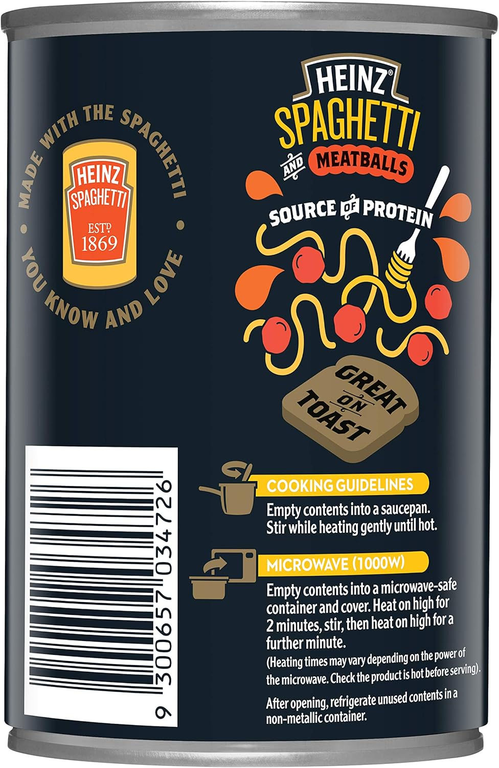 Heinz Spaghetti and Meatballs Canned Pasta In Tomato Sauce