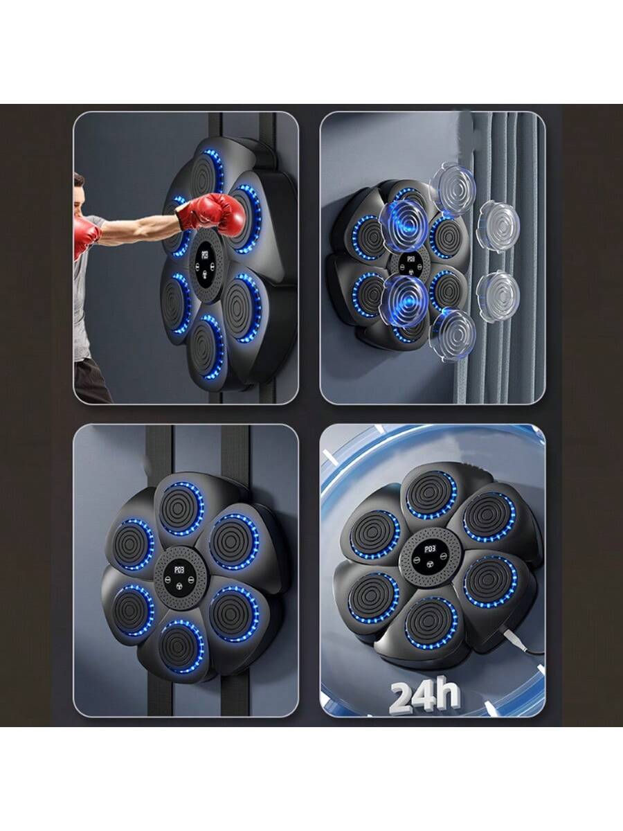Unisex New Upgraded USB Charging 6-Target ABS Music Boxing Machine Wall-Mount