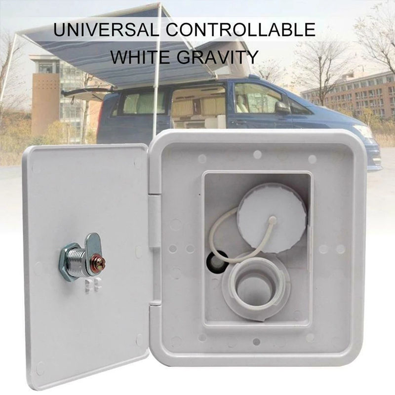 RV Gravity Water Filler Square Hatch Water Box With Key Screw RV Trailer