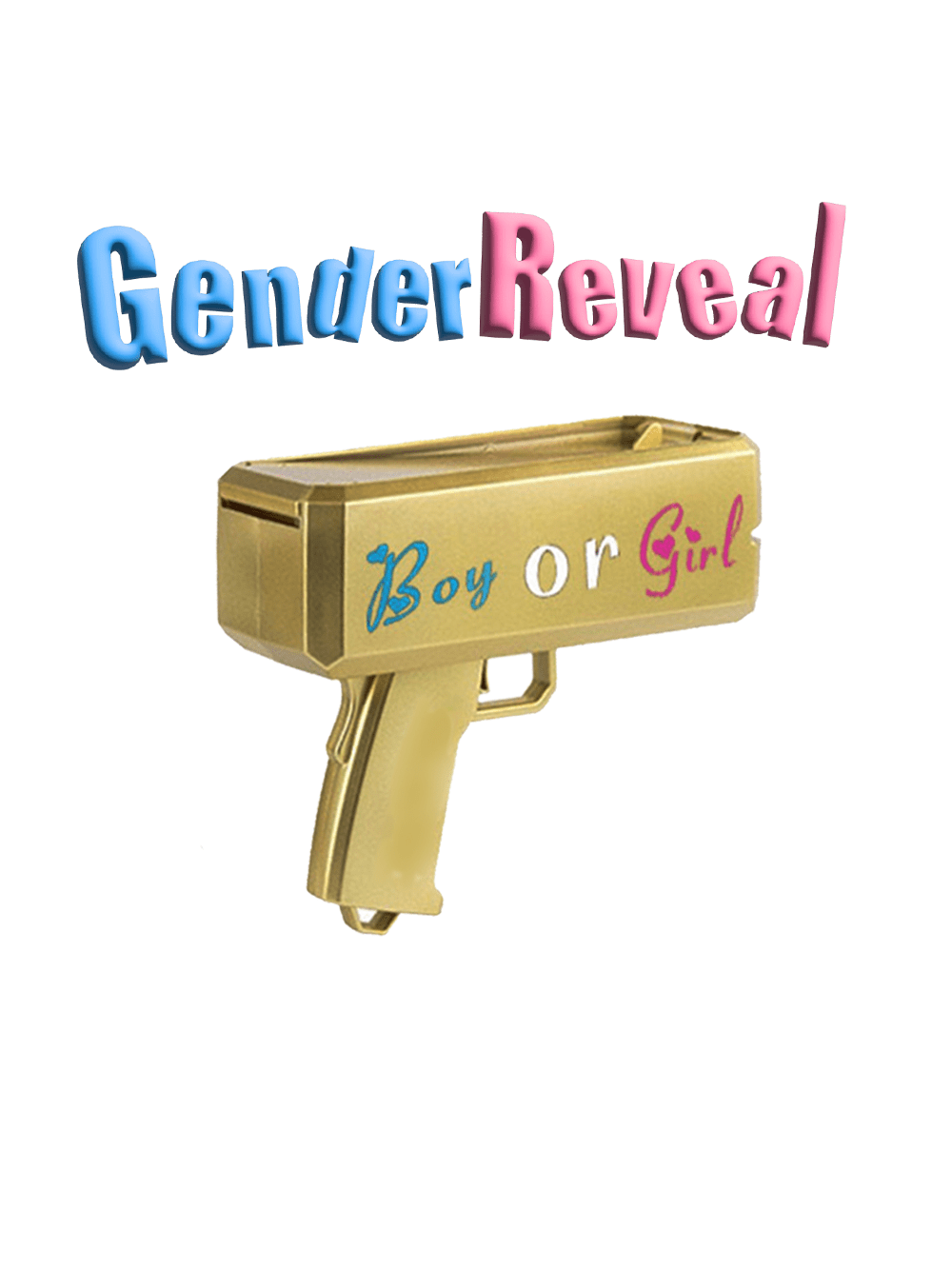 Gender Reveal Confetti Cannon, Gold, 100 Pieces